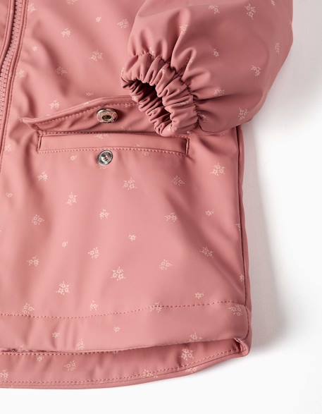 Parka en caoutchouc rembourrée avec capuche et poches Rose 4 - vertbaudet enfant 