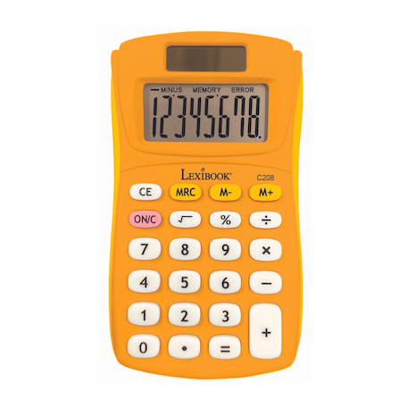 Fille-Accessoires-Fourniture scolaire-Calculatrice de poche jaune 8 chiffres