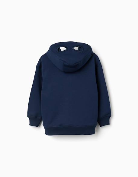 Sweat en coton peigné à capuche et imprimés spider-man Bleu foncé 2 - vertbaudet enfant 
