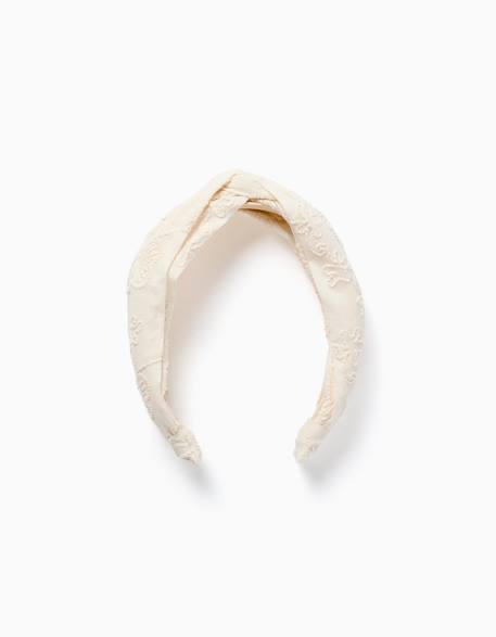 Bébé-Accessoires-Serre-tête en coton avec broderie et nœud