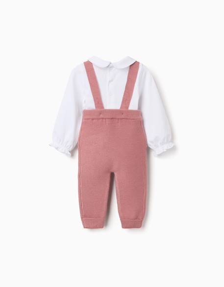 Ensemble body en coton et pantalon en maille Rose 2 - vertbaudet enfant 