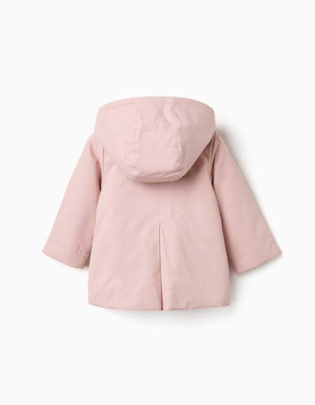 Parka avec doublure et capuche amovible Rose clair 3 - vertbaudet enfant 