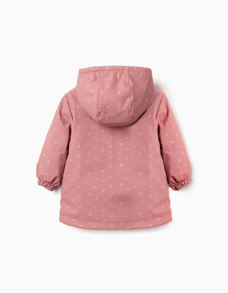 Parka en caoutchouc rembourrée avec capuche et poches Rose 2 - vertbaudet enfant 