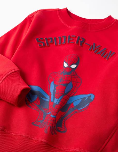 Sweat en coton peigné avec imprimé en relief spider-man Rouge 3 - vertbaudet enfant 