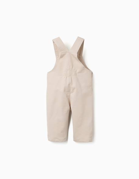 Salopette en sergé avec poche avant Beige clair+Bleu foncé 2 - vertbaudet enfant 