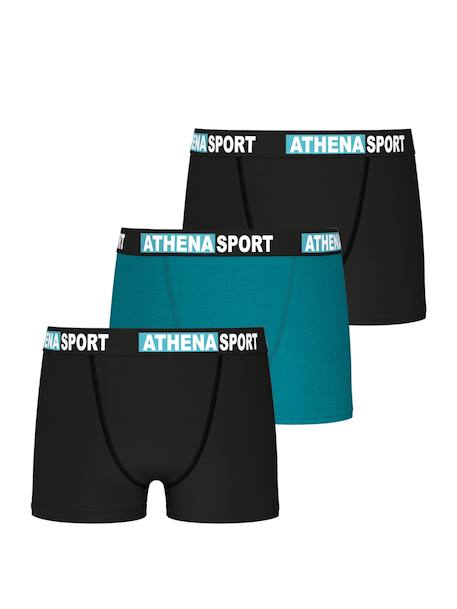 Lot de 3 boxers garçon daily sport coton Noir-bleu+Noir-rouge 1 - vertbaudet enfant 