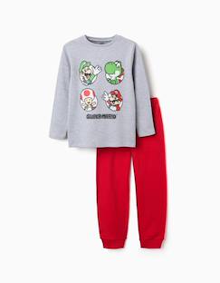 -Pyjama en coton à manches longues avec imprimé super mario