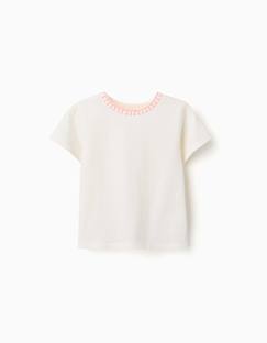 T-shirt en coton avec col brodé  - vertbaudet enfant
