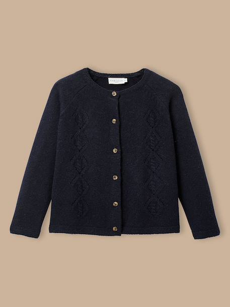Fille-Pull, gilet, sweat-Gilet-Cardigan  en laine mérinos