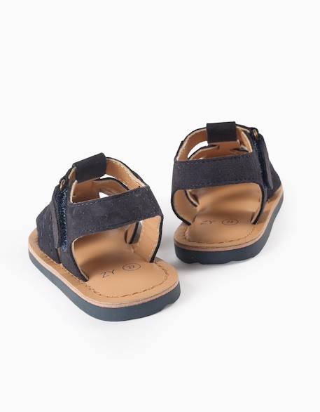 Sandales fermées en suède avec semelle antidérapante Bleu 3 - vertbaudet enfant 