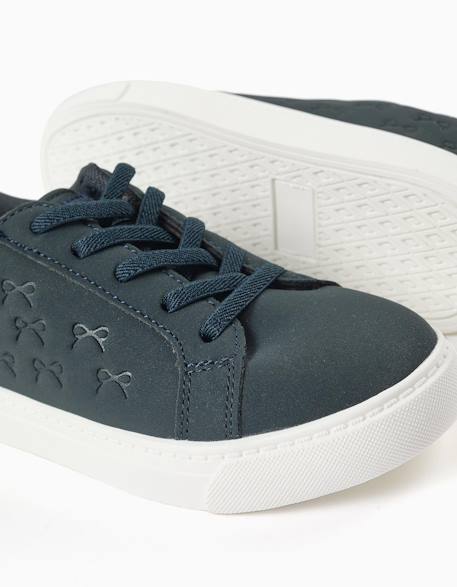 Baskets avec nœuds en relief et lacets élastiques Bleu 4 - vertbaudet enfant 