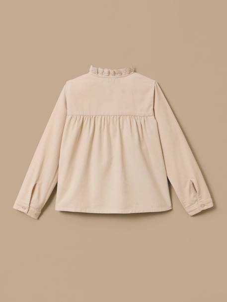 Chemise velours et dentelle fille Ecru 2 - vertbaudet enfant 