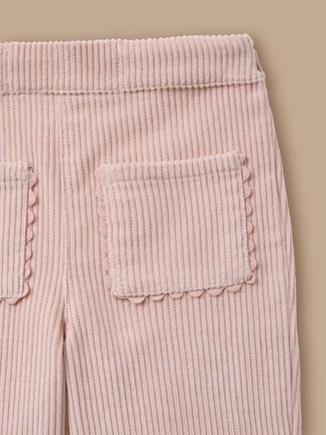 Pantalon en velours festonné bébé Rose poudre+Vert pastel 2 - vertbaudet enfant 