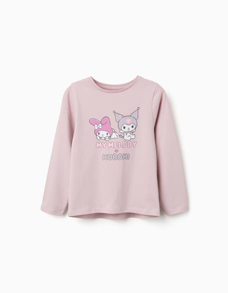 Fille-T-shirt, sous-pull-T-shirt en coton à manches longues avec imprimé kuromi