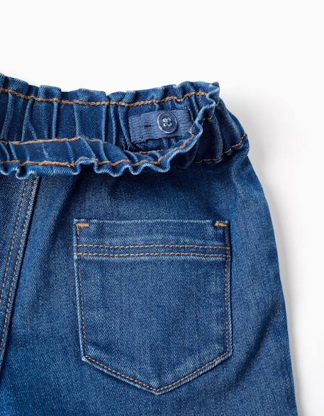 Short en jean avec taille paperbag Bleu 3 - vertbaudet enfant 