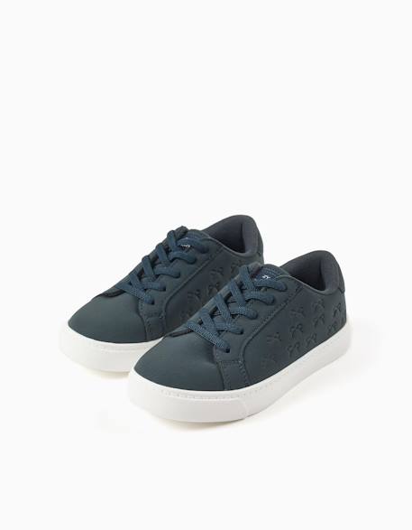Baskets avec nœuds en relief et lacets élastiques Bleu 2 - vertbaudet enfant 