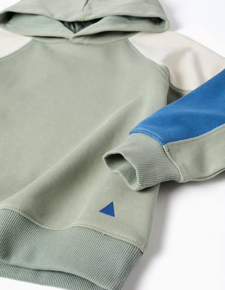 Sweat en coton avec capuche Vert 3 - vertbaudet enfant 