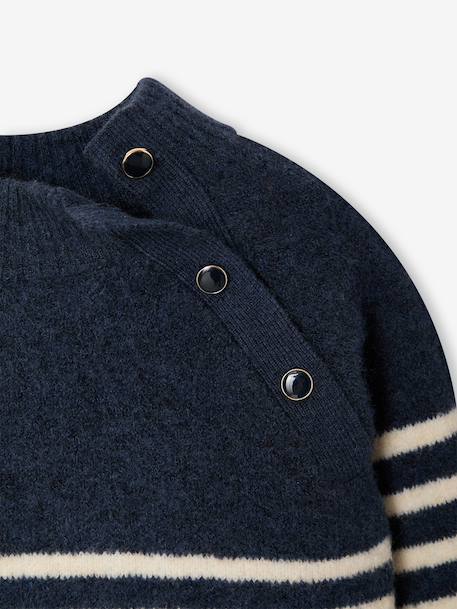 Pull fille écru+marine 6 - vertbaudet enfant 