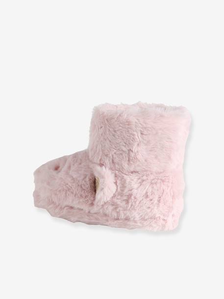 Chaussons montants enfant beige imprimé+rose 10 - vertbaudet enfant 