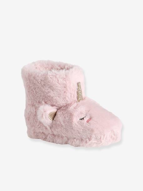 Chaussons montants enfant beige imprimé+rose 7 - vertbaudet enfant 