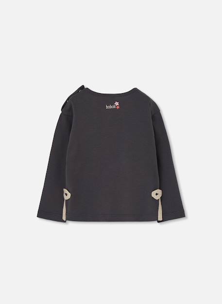 T-shirt fille maille imprimé fleurs Gris 2 - vertbaudet enfant 