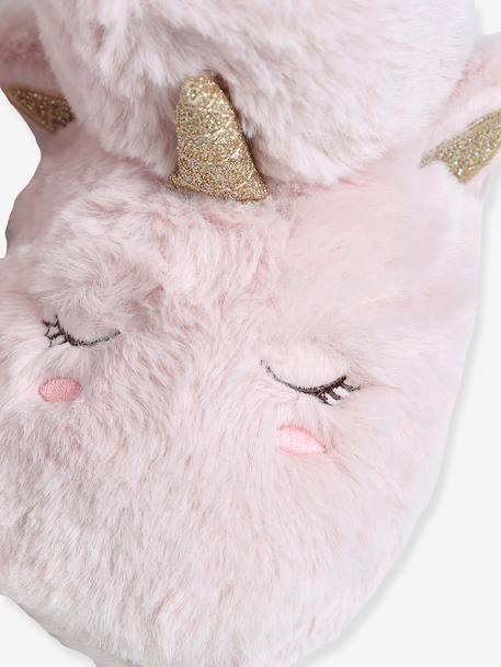 Chaussons montants enfant beige imprimé+rose 12 - vertbaudet enfant 