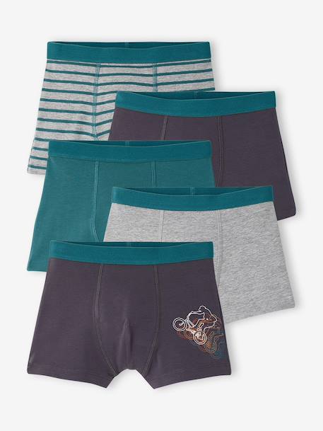 Lot de 5 boxers garçon anthracite 1 - vertbaudet enfant 