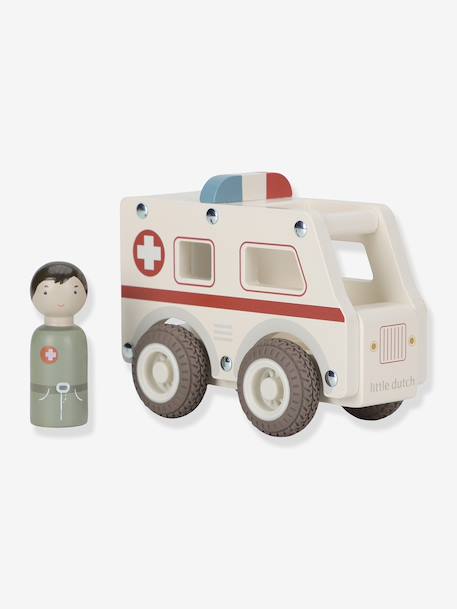 Ambulance en bois blanc 2 - vertbaudet enfant 