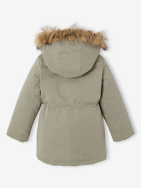 Parka fille 3 en 1 hiver à capuche kaki+noir+PURPLE DARK+sauge+Vert+vert de gris 48 - vertbaudet enfant 