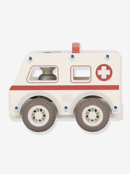 Ambulance en bois blanc 4 - vertbaudet enfant 