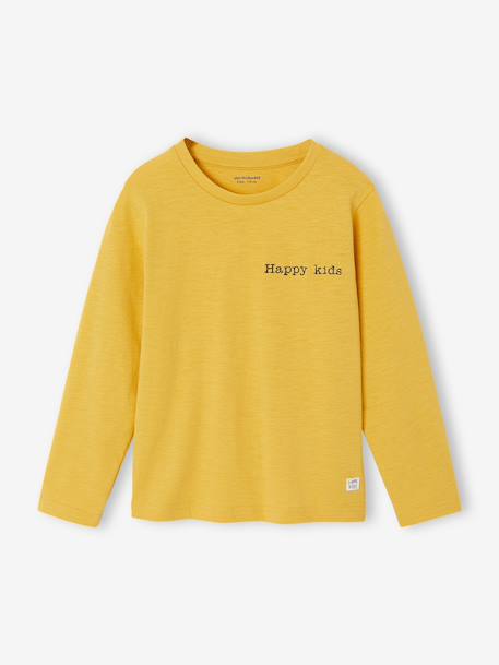 T-shirt garçon unis manches longues personnalisable anthracite+Bleu+jaune+jaune pâle+rouge+vert+vert sapin 21 - vertbaudet enfant 