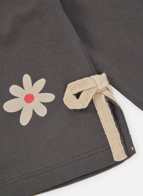 T-shirt fille maille imprimé fleurs Gris 4 - vertbaudet enfant 