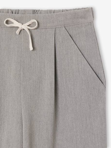 Pantalon tailoring fille gris chiné+marine 3 - vertbaudet enfant 