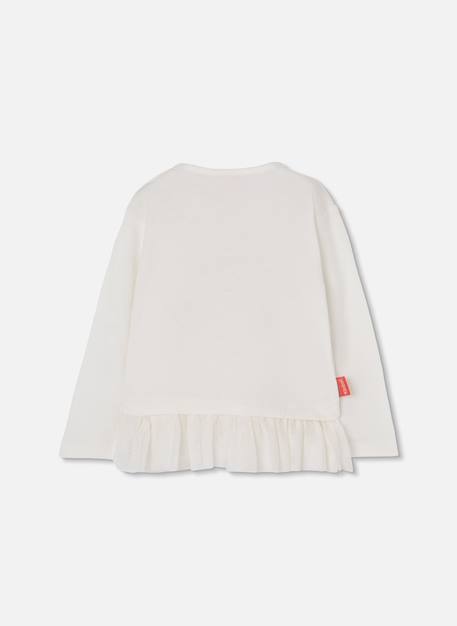 T-shirt fille en maille imprimé fleurs tulle Blanc 2 - vertbaudet enfant 