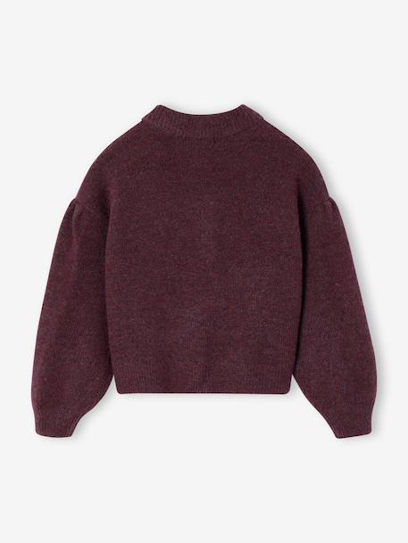 Gilet fille boutons bijoux prune 2 - vertbaudet enfant 