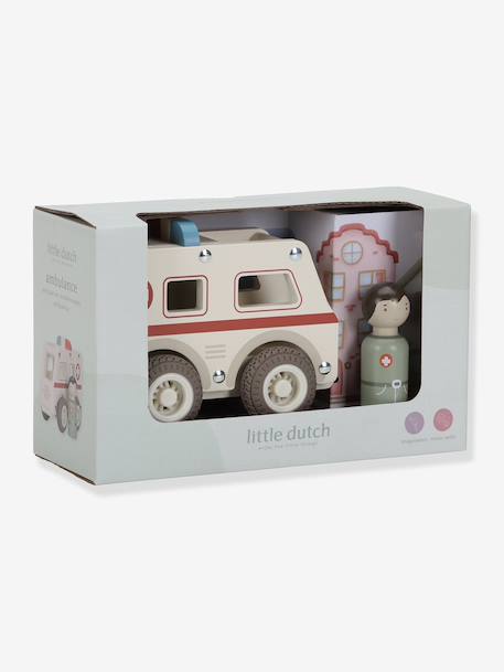 Ambulance en bois blanc 3 - vertbaudet enfant 