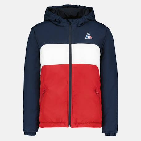 Garçon-Manteau-Doudoune à capuche déperlante essentiel tricolore