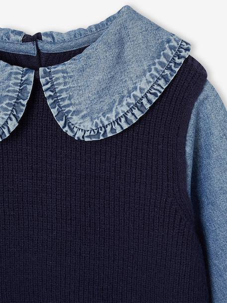 Pull col claudine marine+tomette 3 - vertbaudet enfant 