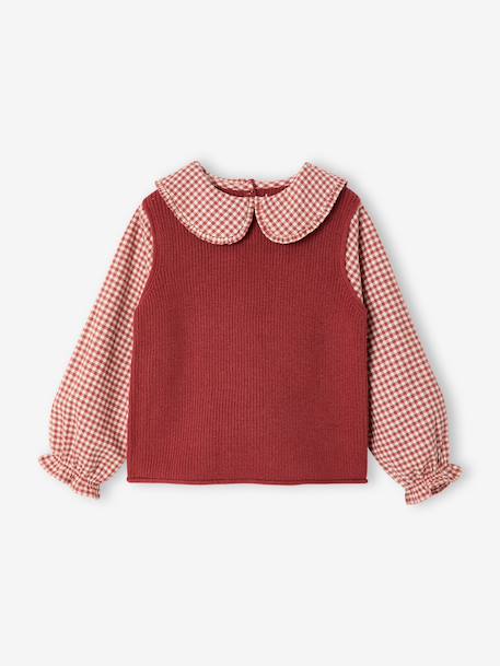 Pull col claudine marine+tomette 5 - vertbaudet enfant 
