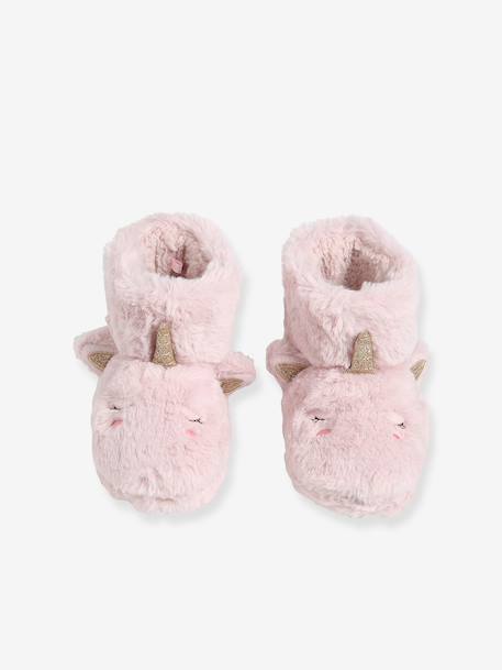 Chaussons montants enfant beige imprimé+rose 8 - vertbaudet enfant 