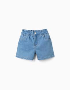 Short en jean avec taille paperbag  - vertbaudet enfant