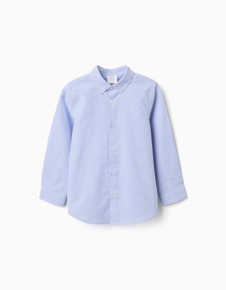 Chemise oxford à rayures Bleu clair 1 - vertbaudet enfant 