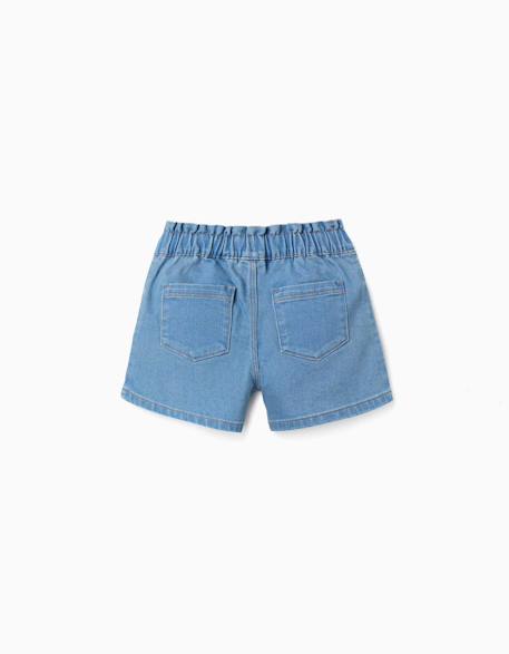 Short en jean avec taille paperbag Bleu clair 2 - vertbaudet enfant 