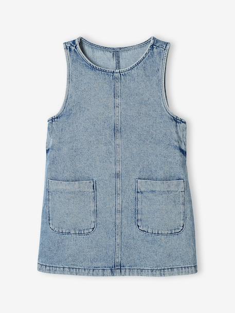Robe chasuble fille bleu moyen 1 - vertbaudet enfant 