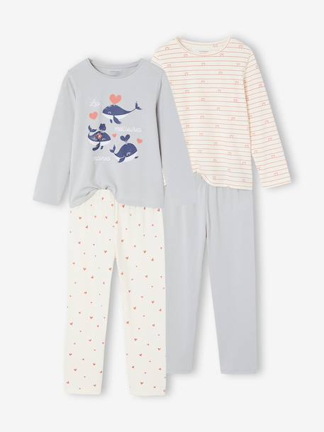 Lot de 2 pyjamas fille beige 1 - vertbaudet enfant 