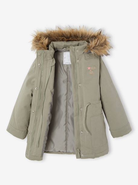 Parka fille 3 en 1 hiver à capuche kaki+noir+PURPLE DARK+sauge+Vert+vert de gris 47 - vertbaudet enfant 