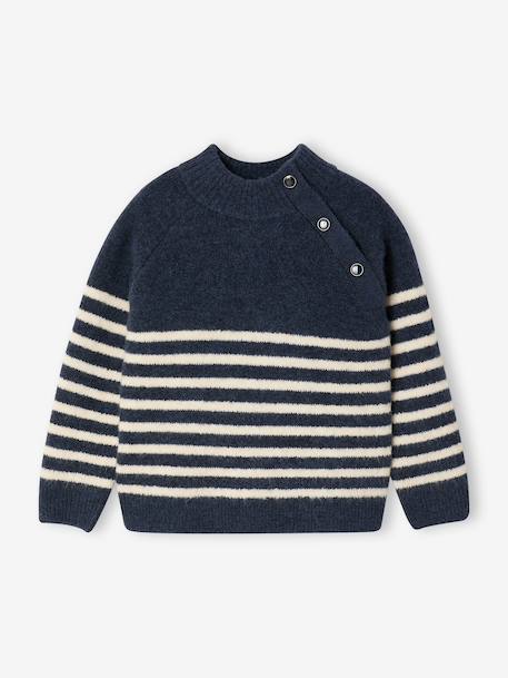 Pull fille écru+marine 4 - vertbaudet enfant 