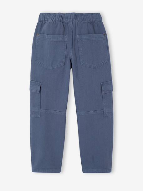 Pantalon cargo morphologie fin bleu jean+olive 2 - vertbaudet enfant 