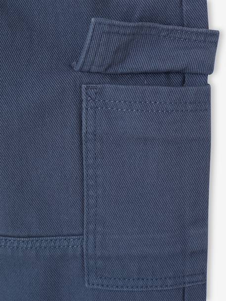 Pantalon cargo morphologie fin bleu jean+olive 4 - vertbaudet enfant 