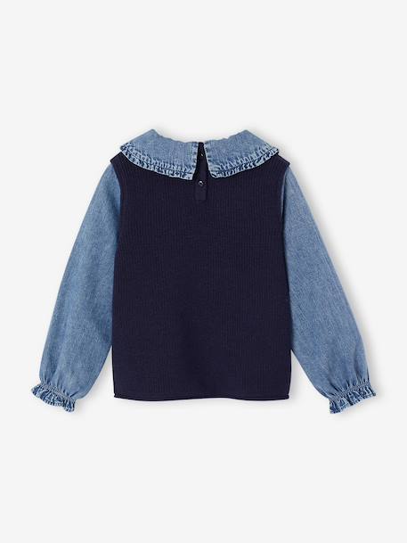Pull col claudine marine+tomette 2 - vertbaudet enfant 